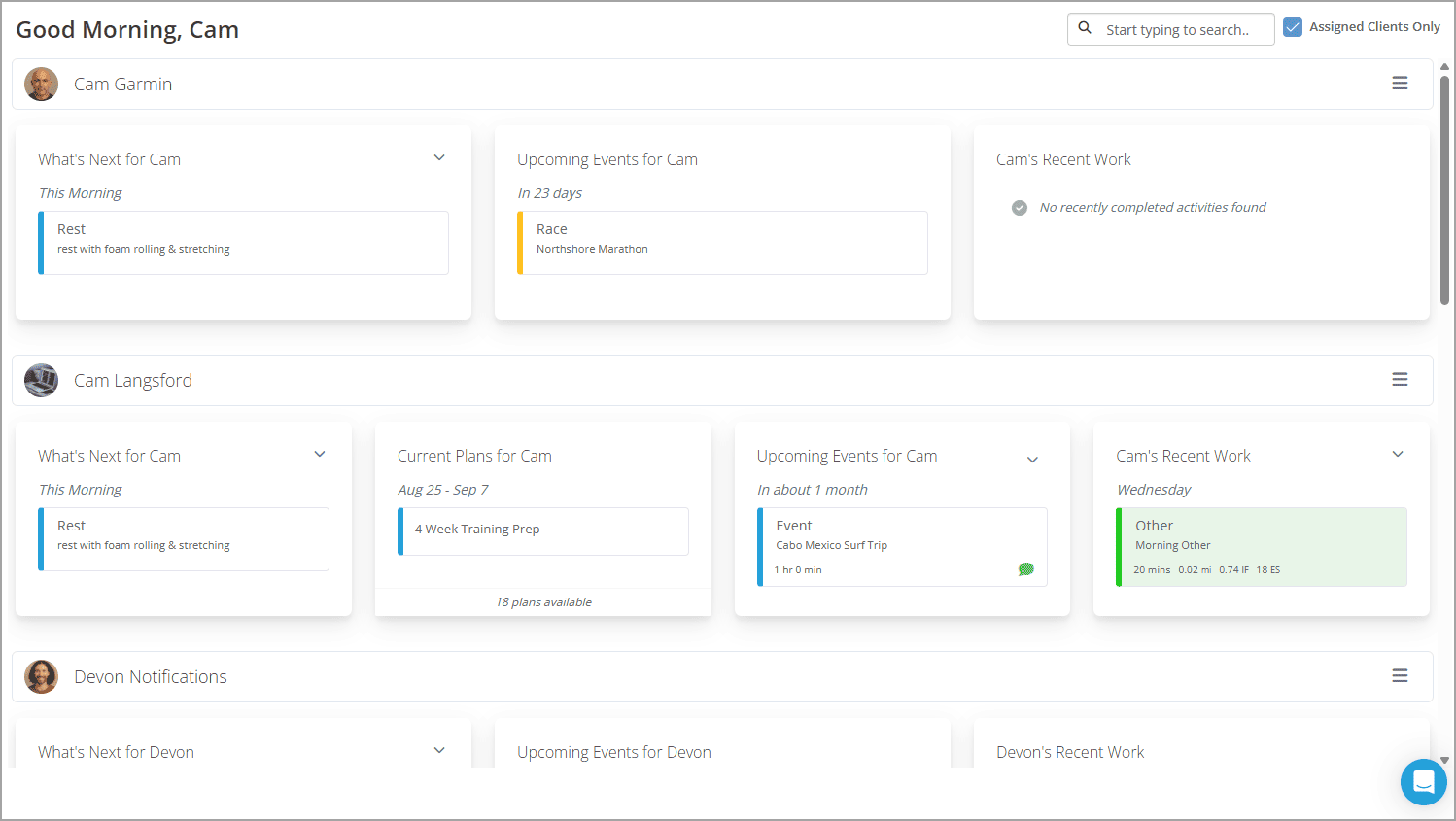 Coaching Dashboard